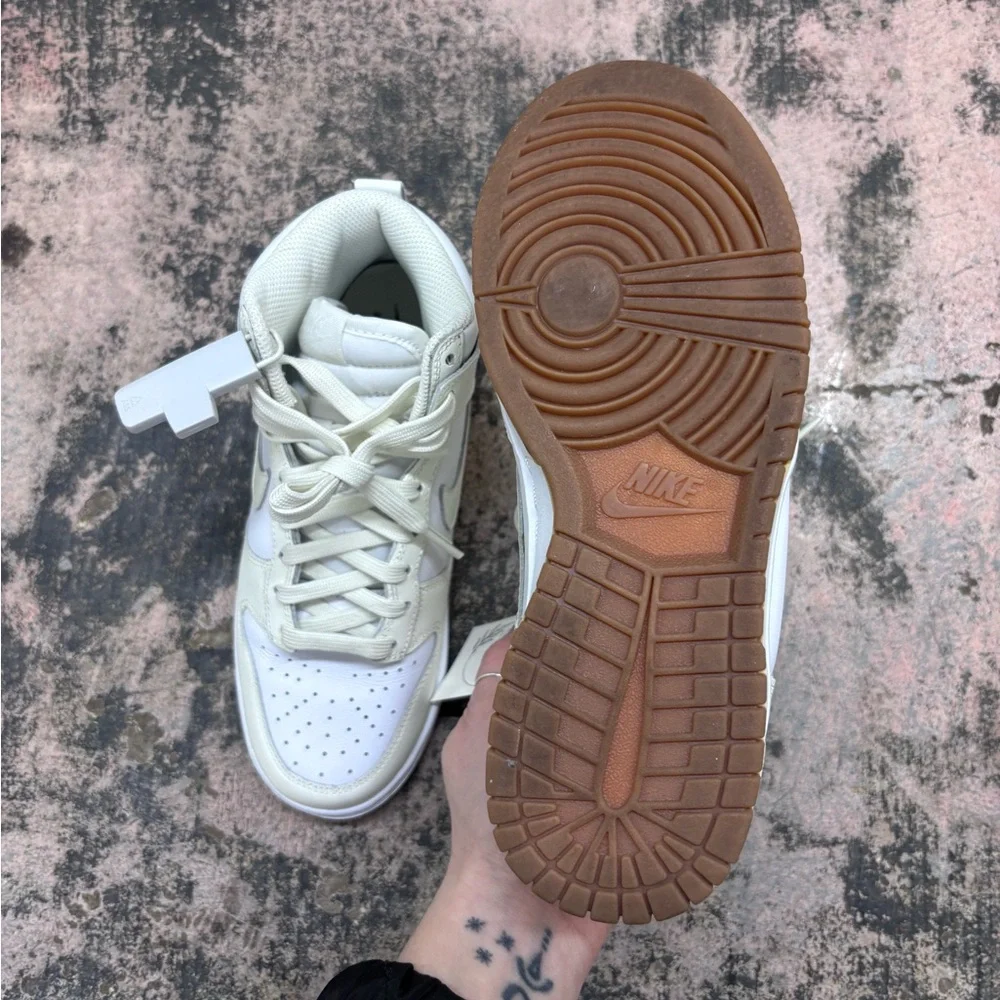 Nike Dunk Women's High Sail Gum Sneakers - White and Cream